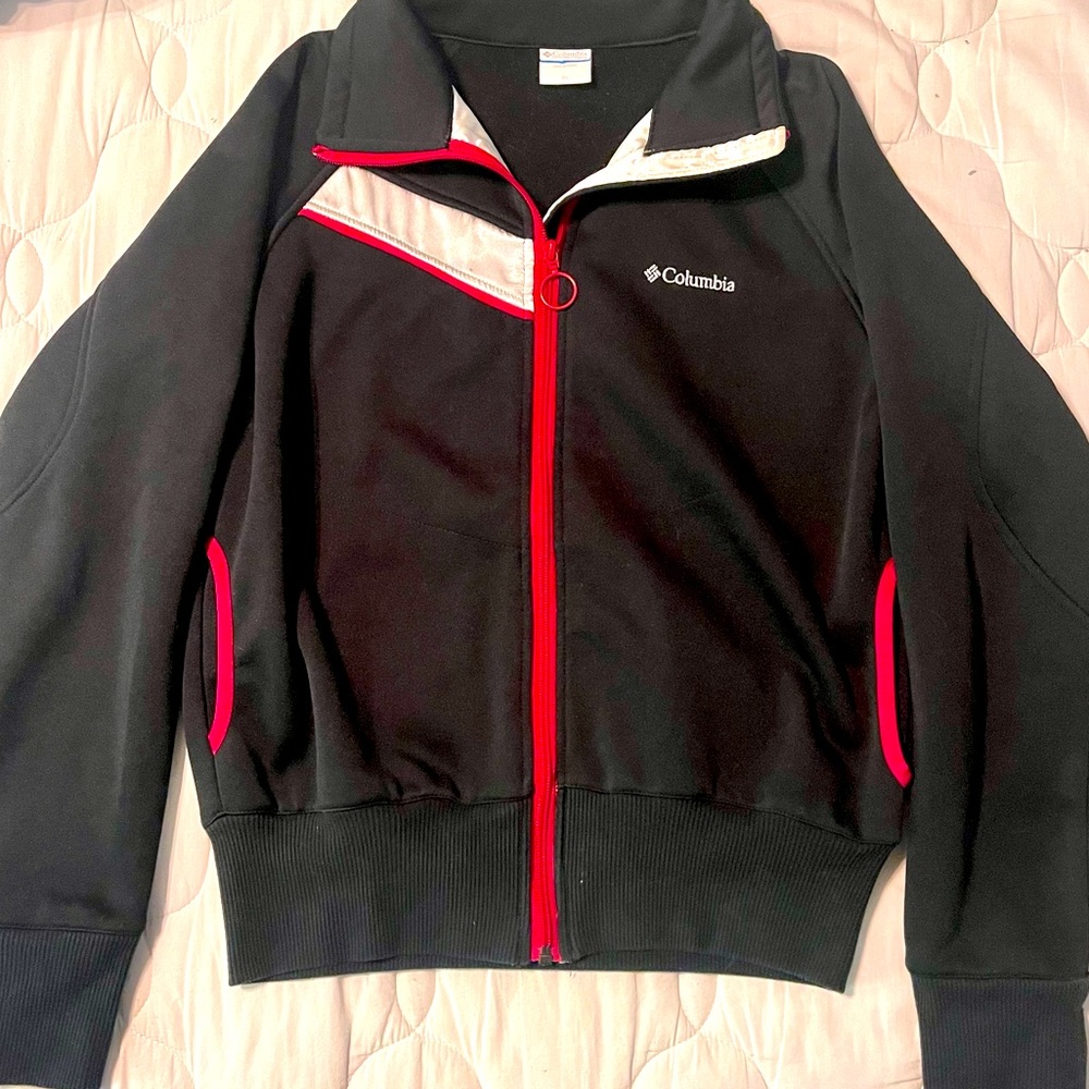 Columbia Jacket Size XL Black/White/Pink Great used condition
